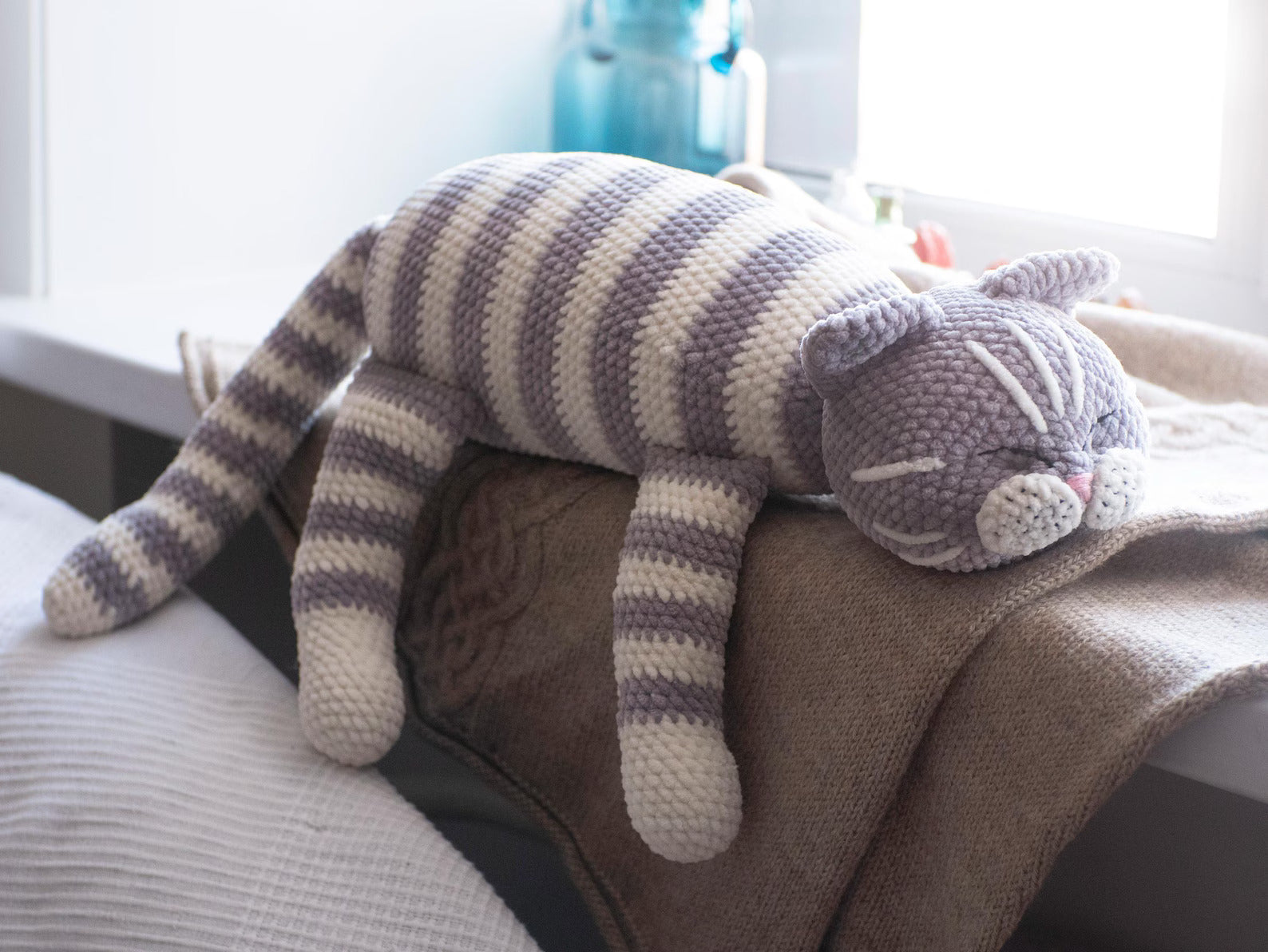 Sleeping Cat Crochet Pattern Plush Kitty